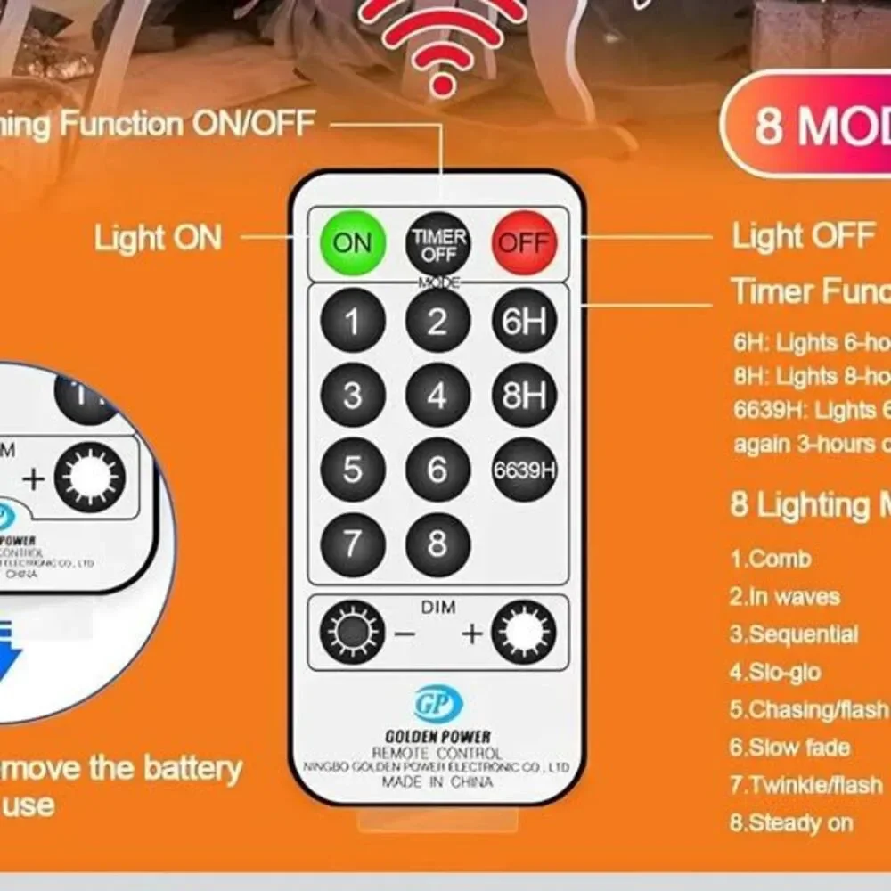 115 ft 350 LED fairy lights, 8 modes & timer